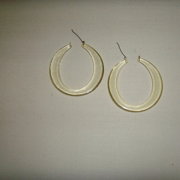 Clear Lucite Hoop Earrings (Pierced) - Picture 10 of 10